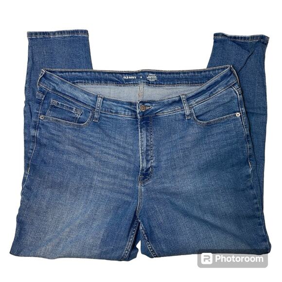 Old Navy High Rise Rockstar Super Skinny Secret Smooth Pockets Medium Wash Jeans - Picture 2 of 5